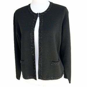 VTG NYGard Collection Lambswool Blend Sweater Cardigan Black Womens Medium